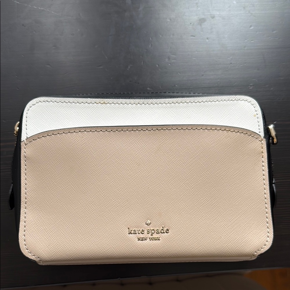 Kate Spade Beige and White Crossbody Bag